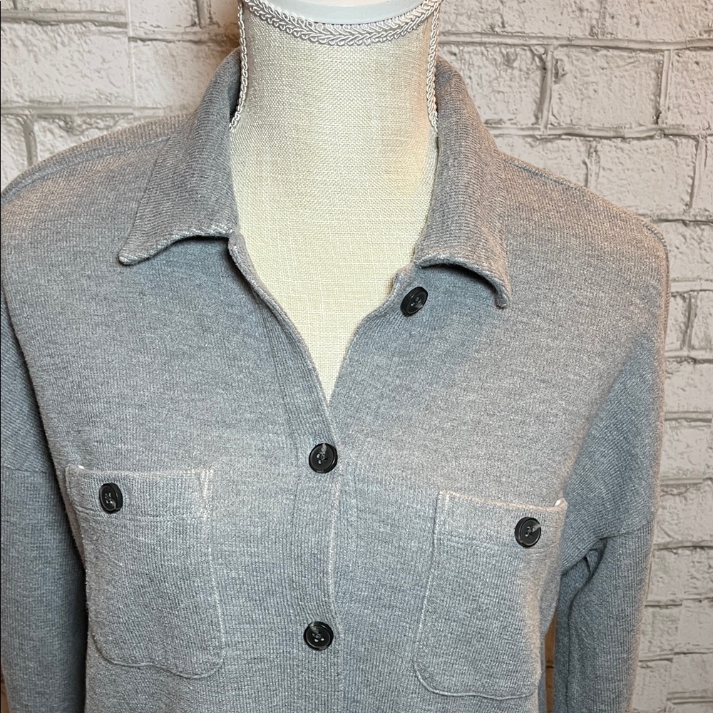 Madewell Gray Button Down Double-Faced Shirt Jack… - image 5